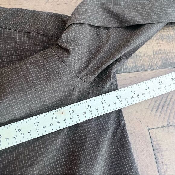 Tommy Bahama Mens Brown Print Size L Silk Cotton Blend Button Shirt Long Sleeve - Picture 5 of 6